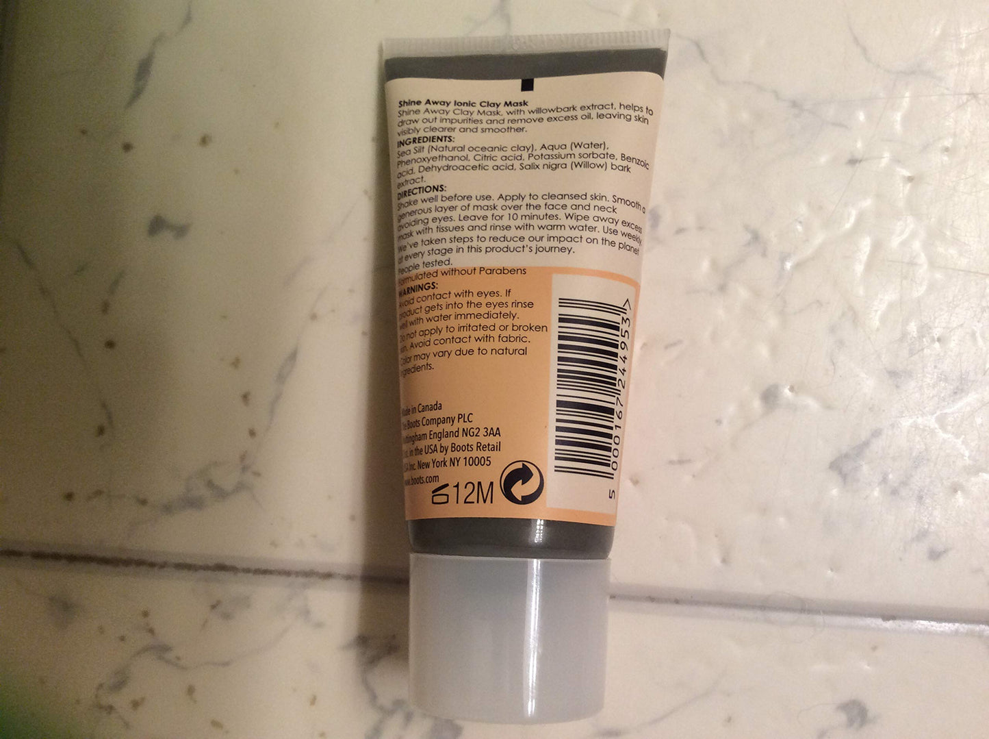 Boots Botanics Shine Away Ionic Clay Mask Deluxe Travel Size 1 Oz