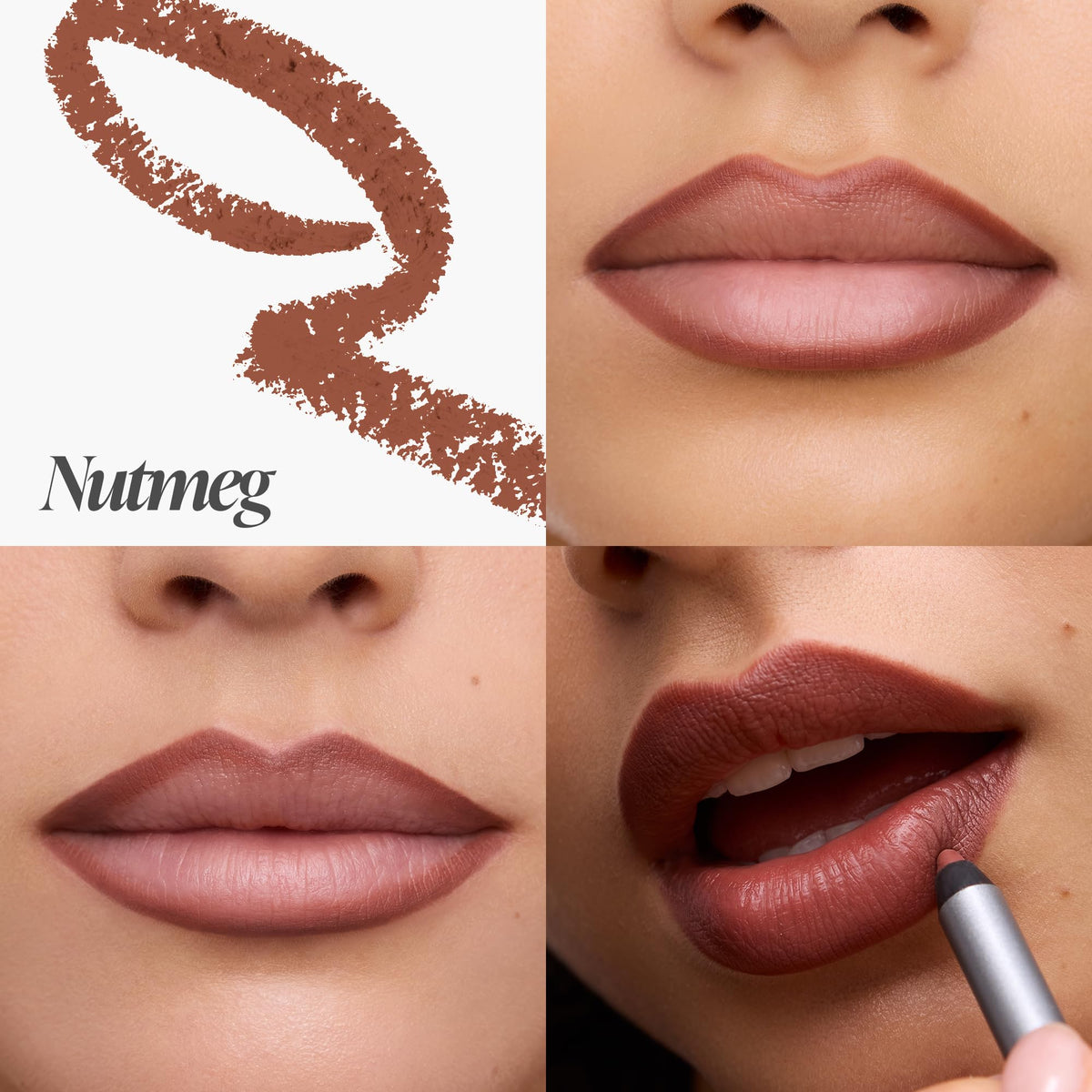 Wonderskin Lipliner Pencil - 360 Contour Lipliner, Long Lasting, Sharpenable, Waterproof and Transfer-Proof Brown Lip Liner Pencil (Nutmeg)