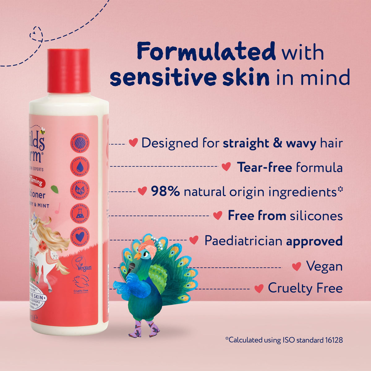 Childs Farm Tangle Taming Conditioner, Straight or Wavy Hair, Gentle, Tear Free, Strawberry and Mint, Kids, Baby, 250ml
