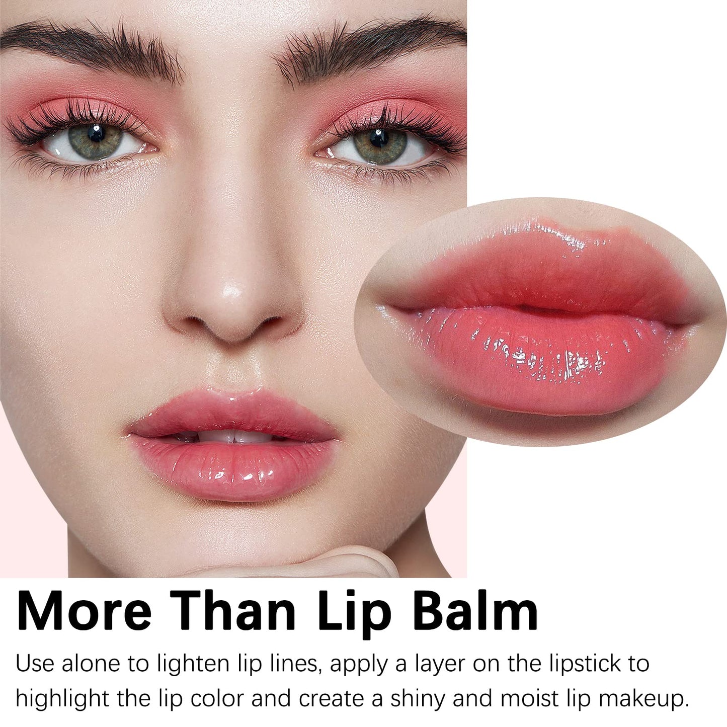 Uocasi Plumping Lip Oil, Hydrating Lip Gloss Tinted Lip Balm Transparent Lip Care, Big Brush Head Glitter Shine, Long Lasting Nourishing Non-sticky Fresh Texture (#2 Coral), 1 count