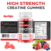 Gaelikine Creatine Gummies Max 5000mg for Men & Women, Creatine Monohydrate Gummies Plus L-Taurine, B12 & B6 for Muscle Growth, Pre Workout Supplement, Berry Flavor, Vegan