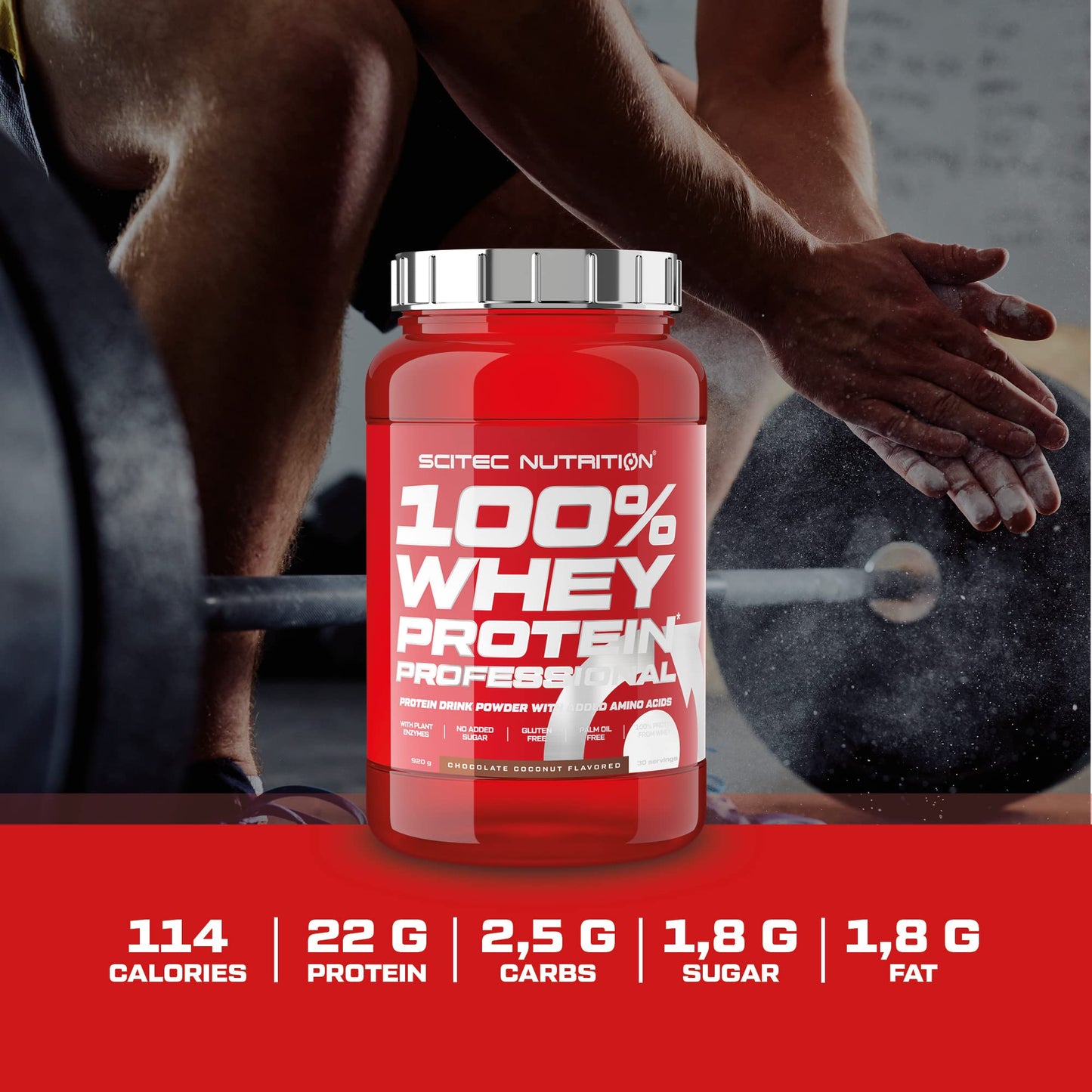 Scitec Nutrition 100% Whey Protein Professional – Enhanced with Extra Amino Acids & Digestive Enzymes – Gluten-Free – Palm Oil Free, 920 g, Salted Caramel