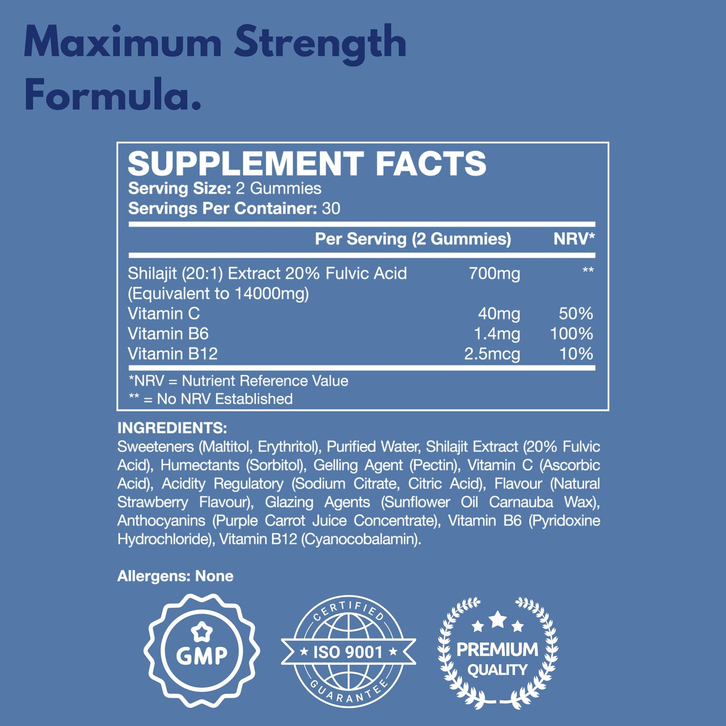 Freak Athletics Shilajit 60 Gummies 14000mg Shilajit Per Serving 20% Fulvic Acid - Vegan Friendly