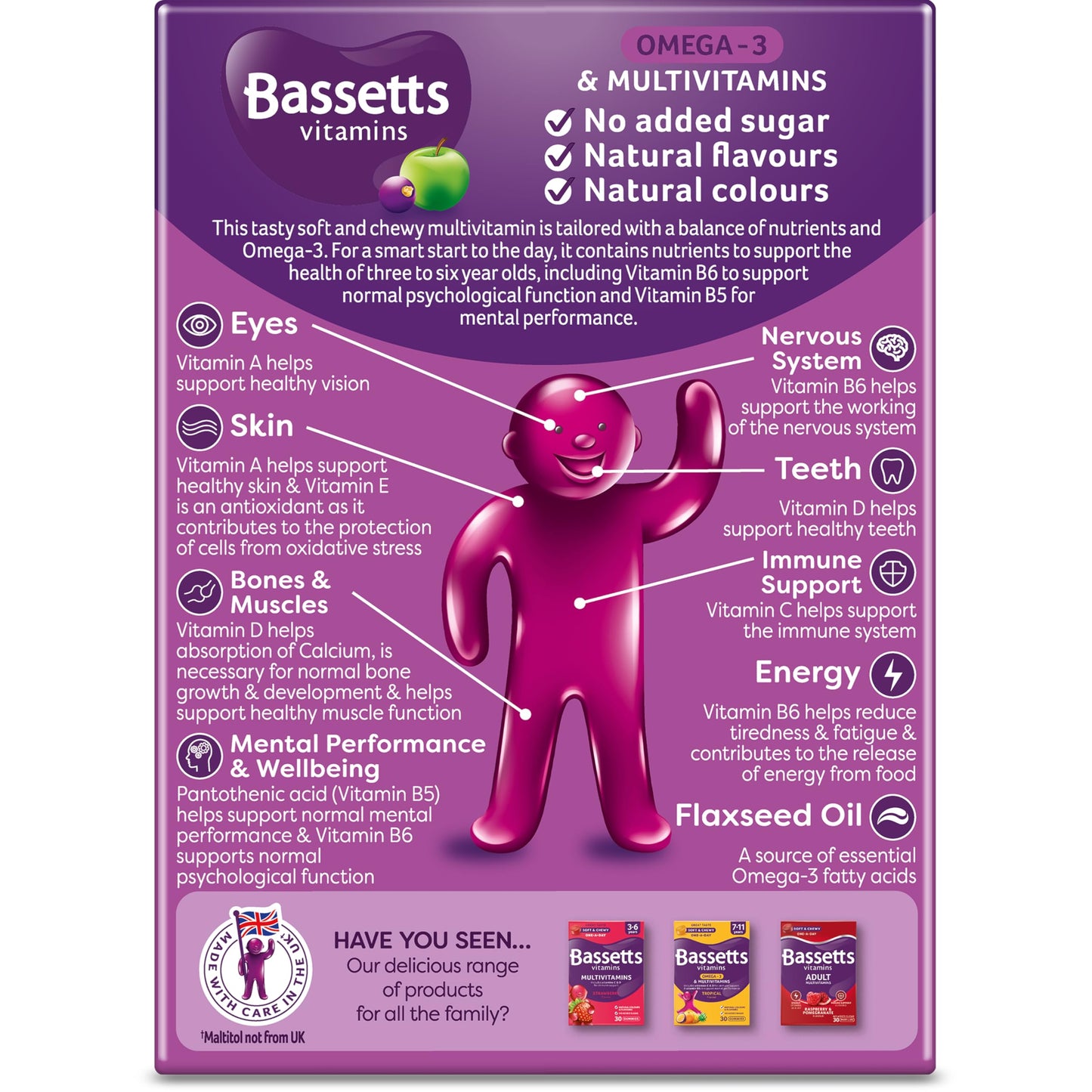 Bassett's Blackcurrant and Apple Flavour Multivitamins, 30 Pastilles, 30 Count (Pack of 1)