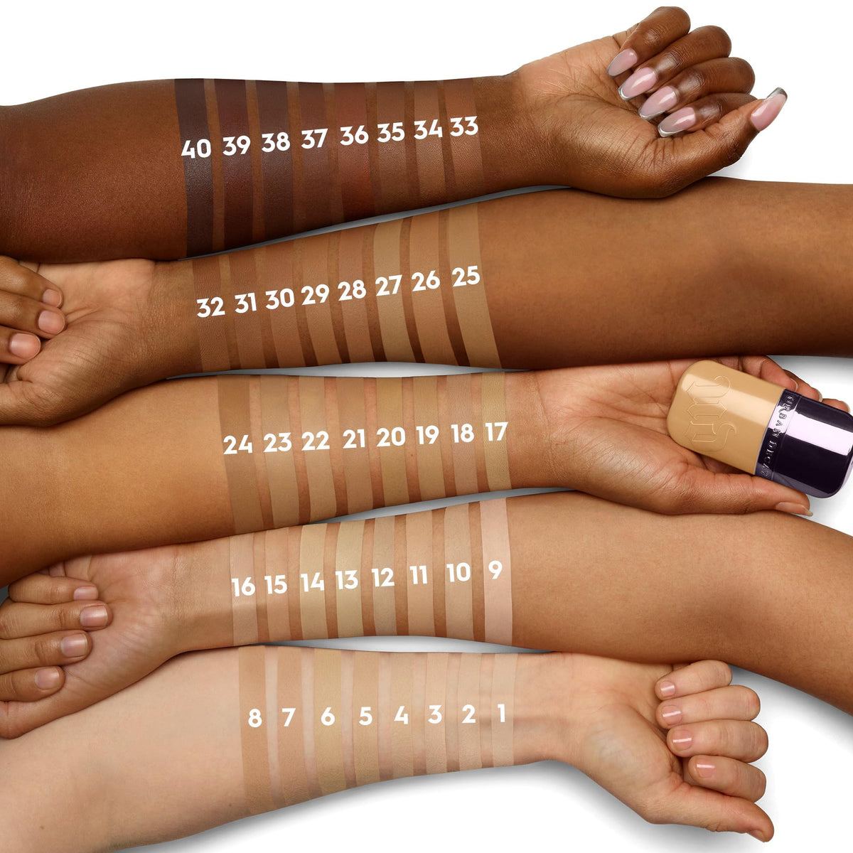 Urban Decay Face Bond Waterproof Foundation, With 3% Niacinamide, Lasts up to 24hr, Shade: 26 - Medium Deep Warm Peachy, 30ml