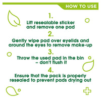 Simple Kind to Skin Eye Make-Up Remover With No Harsh Chemicals Pads to Remove Make-Up, Even Waterproof Mascara 30 Pieces