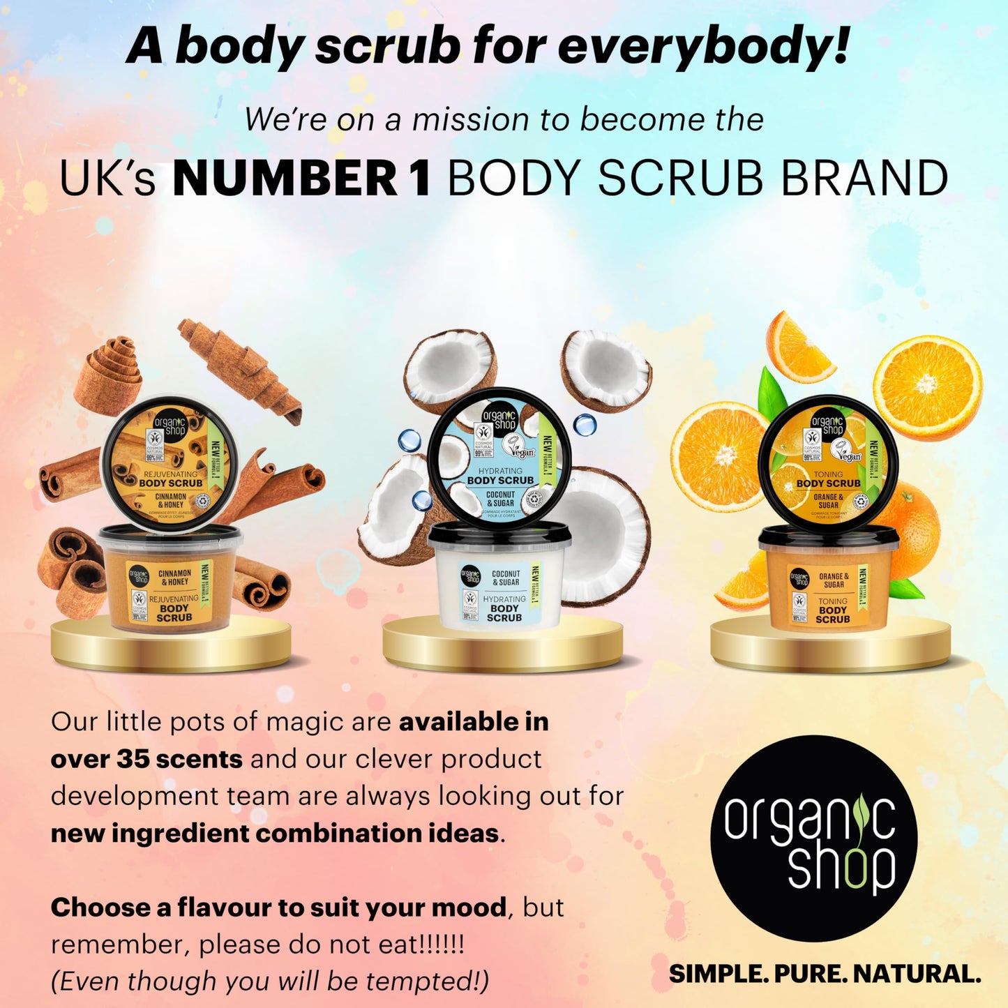 Organic Shop 250ml Body Scrub Hydrating Coconut