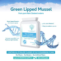 swiss bioenergetics Green Lipped Mussel 500mg 90 Capsules – sustainably sourced from Pure New Zealand Waters, expertly extracted Using CO2 – No Mixers – No Binders – No fillers