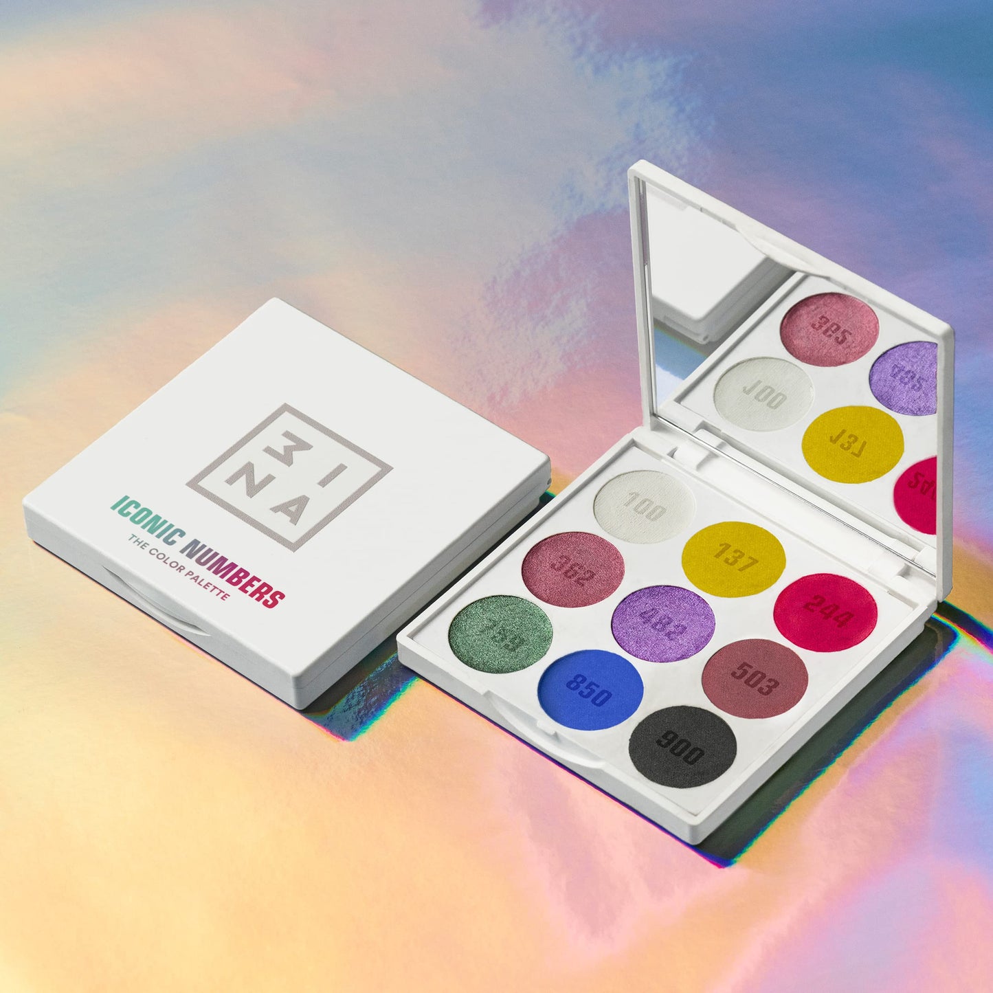 3INA MAKEUP - The Color Palette - Iconic Numbers - Multicolored Eyeshadow Palette with Buildable Longwearing Shades - Multicolour Eyeshadows with Satin Matte & Shimmer Finishes - Vegan - Cruelty Free