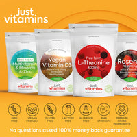 L-Theanine 400mg - x120 High Strength Vegan Capsules (4 Month Supply) GABA Alternative, Brain Power Nootropic L Theanine Supplement - Non GMO, Caffeine Free, Made in UK by Just Vitamins