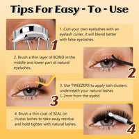 QUEWEL Cluster Lashes 80D+100D Individual Eyelashes 280Pcs D Curl Eyelash Clusters 3D Russian Lashes Individual Cluster Volume Eyelash Extensions (3D-80D+100D)