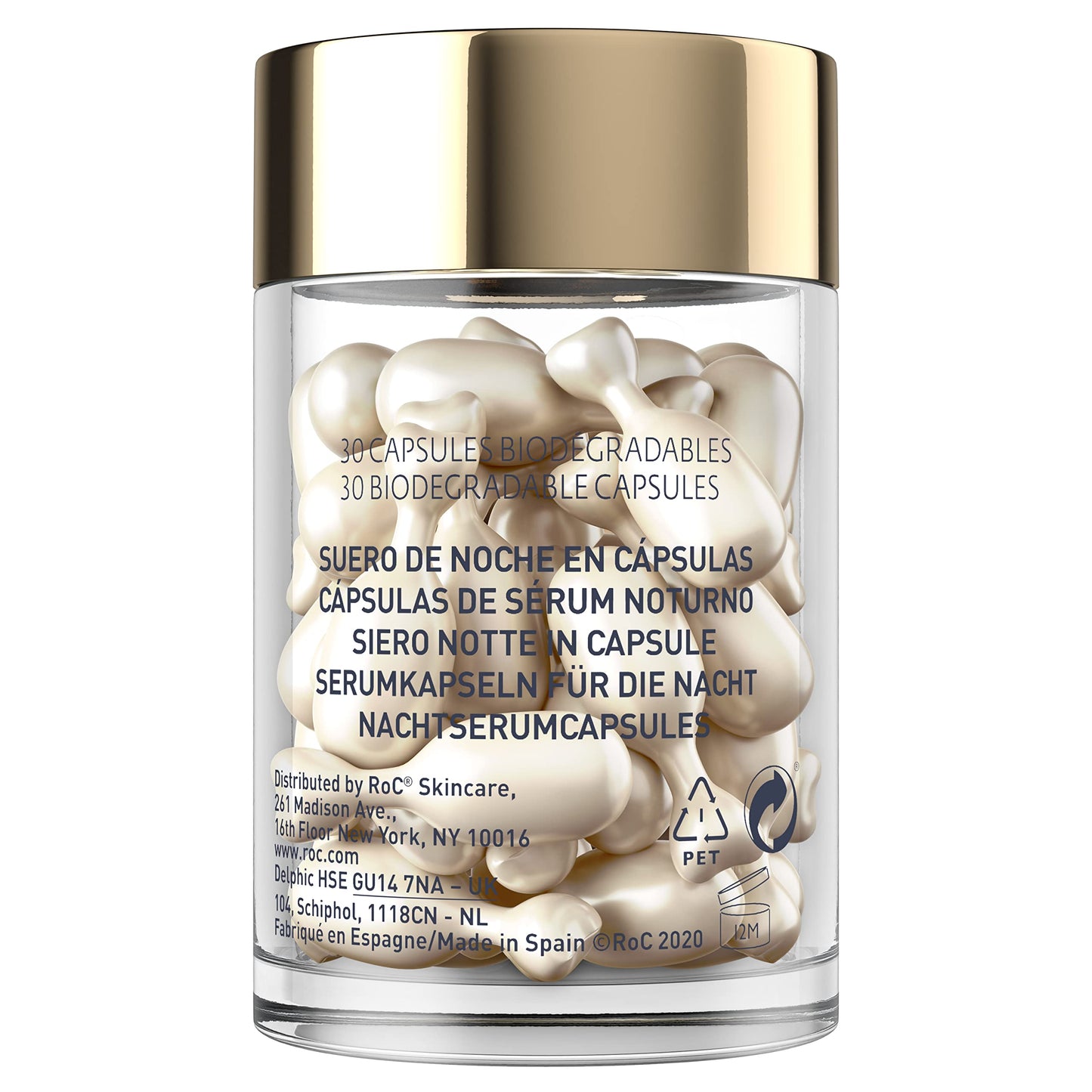 RoC - Retinol Correxion Line Smoothing Night Serum Capsules - Daily Anti-Aging Skin Care Treatment - Firming Moisturiser - 30-Piece
