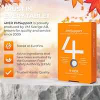 4 HER PMSupport - PMS Supplements for Women - 60 Vegan Tablets - for Premenstrual Support and Hormone Balance for Women - with Digestive Enzymes, Sage Extract, Amla Berry Extract, Saffron Extract