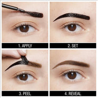 Maybelline New York Tattoo Brow Peel Off Eyebrow Gel Tint, Semi-Permanent Colour, Waterproof, Lasts up to 3 Days, Colour: Dark Brown, Duo Bundle