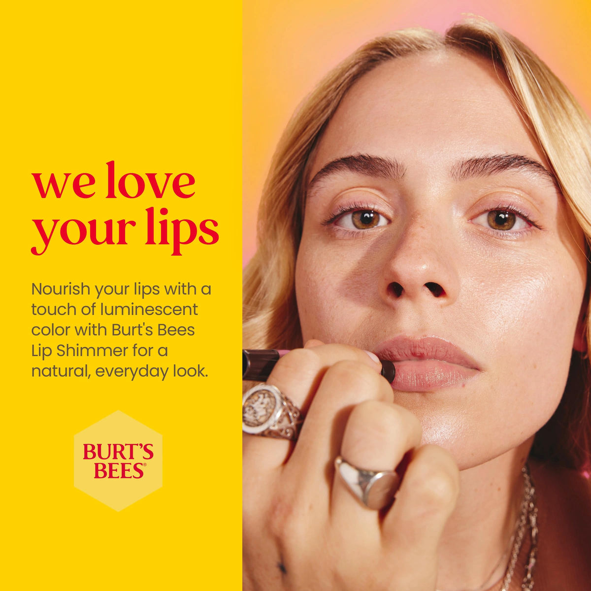 Burt's Bees Lip Colour Gift Set, 3 Lip Shimmers in Peony, Watermelon and Fig Shades, Petal Kisses, 3 x 2.6 g