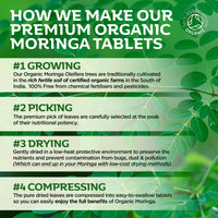 Inner Vitality Pure Organic Moringa Tablets 180/2-Month Supply, Zero Additives