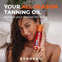 BYROKKO SHINEBROWN BYROKKO Shine Brown Beta Carotene Tanning Accelerator, Carroten Tanning Gel Effective in Sunbeds & Outdoor Sun, Natural Tan-boosting Sunbed Cream, 200 ml (Beta Carotene Oil 150 ml (Pack of 1))