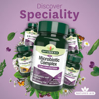 Natures Aid Microbiotic Complex – Digestive Friendly Bacteria Supplement Gut Health Support – High Strength Lactobacillus Acidophilus – Vegan, Vegetarian, Non-GMO, Gluten Free - 60 Capsules