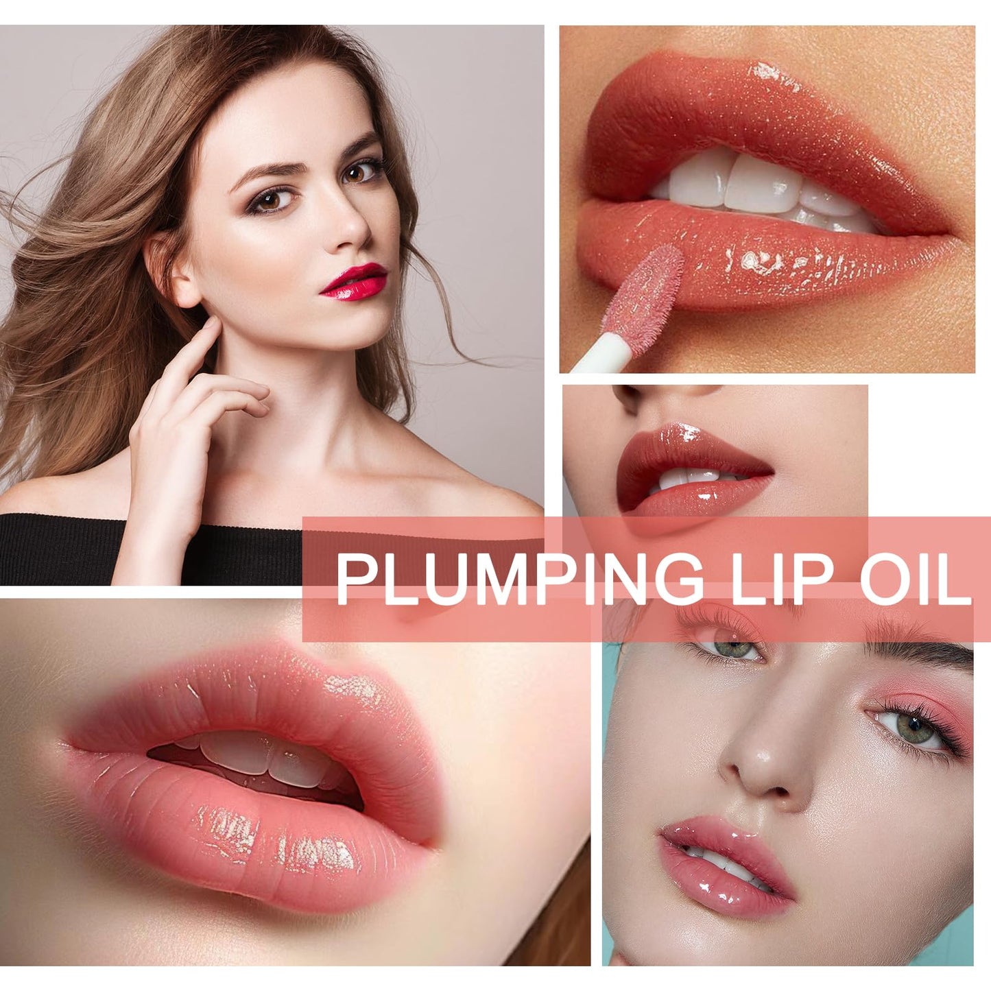 Ceboic Hydrating Lip Glow Oil, Moisturizing Lip Oil, Long Lasting Plumping Lip Gloss Non-Sticky Transparent Toot Lip Balm, Tinted Lip Prevents Lip Lines and Dry Cracked Lips (Raspberry)