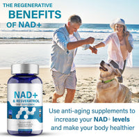 Anogol NAD+ Supplement, (120 Capsules) with NAD+ Resveratrol and Vitamin B3, Superior Absorption, Boosts Energy Metabolism and Cellular Repair, Supports Healthy Aging, 02a