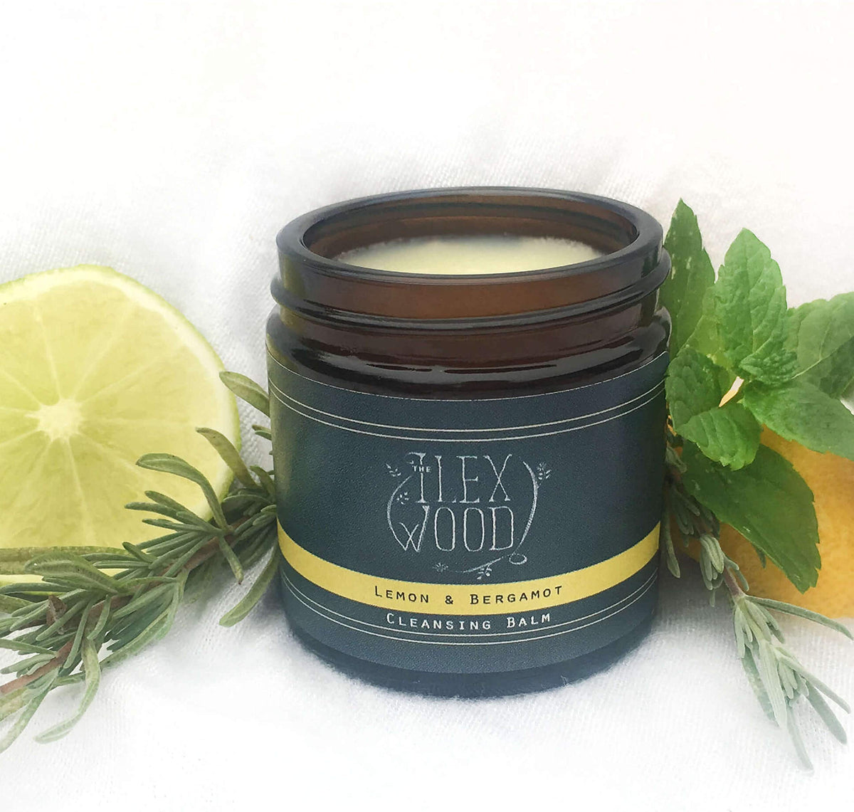 The Ilex Wood - Lemon and Bergamot Cleansing Balm - Face Care Cleansing, Moisturising and Make up Remover. 100% Natural, Vegan, Cruelty Free, Plastic Free, Handcrafted in the UK - 60ml