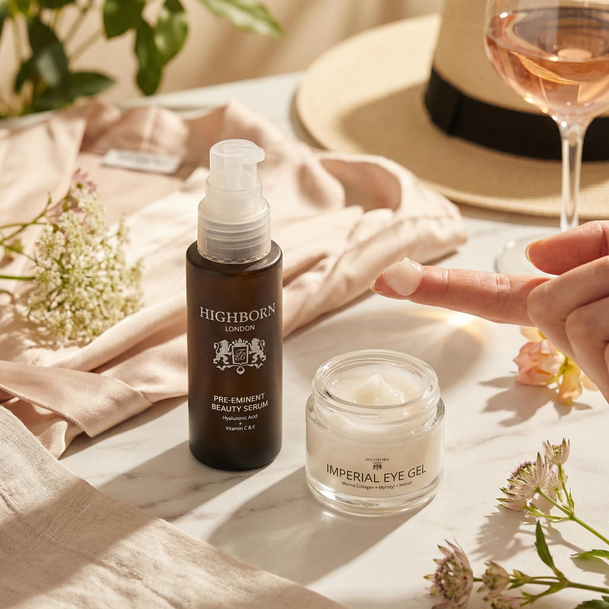 HighBorn London Revive and Defy Starter Kit - Pre-Eminent Beauty Serum & Imperial Eye Gel for Dark Circles, Puffy Eyes & Wrinkles w/Plant Collagen