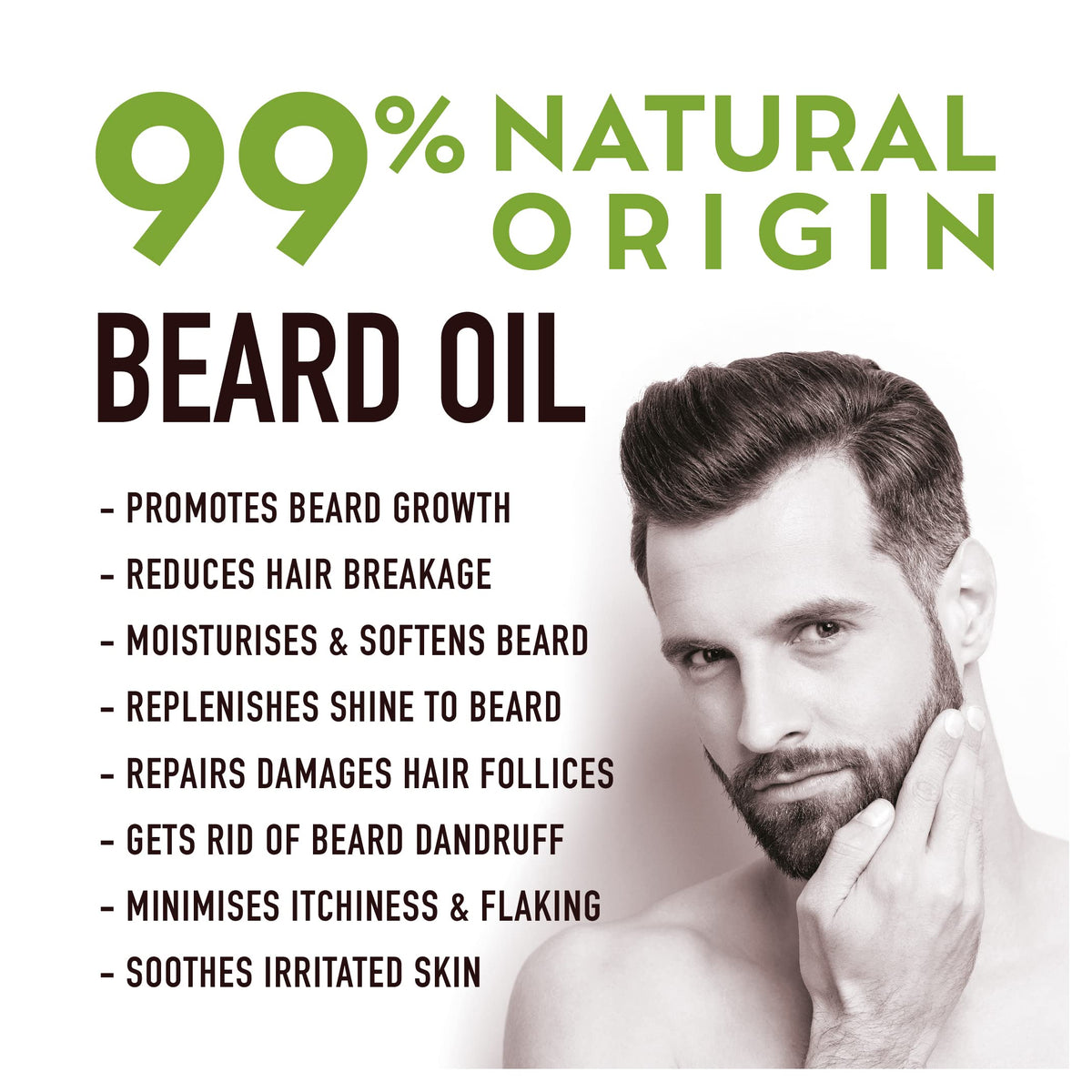 MAN ALIVE Beard Oil for men by Man Alive 99% Natural skincare 50ml with Oatmeal, Argan Oil, Jojoba Oil & Almond Oil, gifts for men softens facial hair mens gifts birthday gifts for him (Bourbon & Oak)