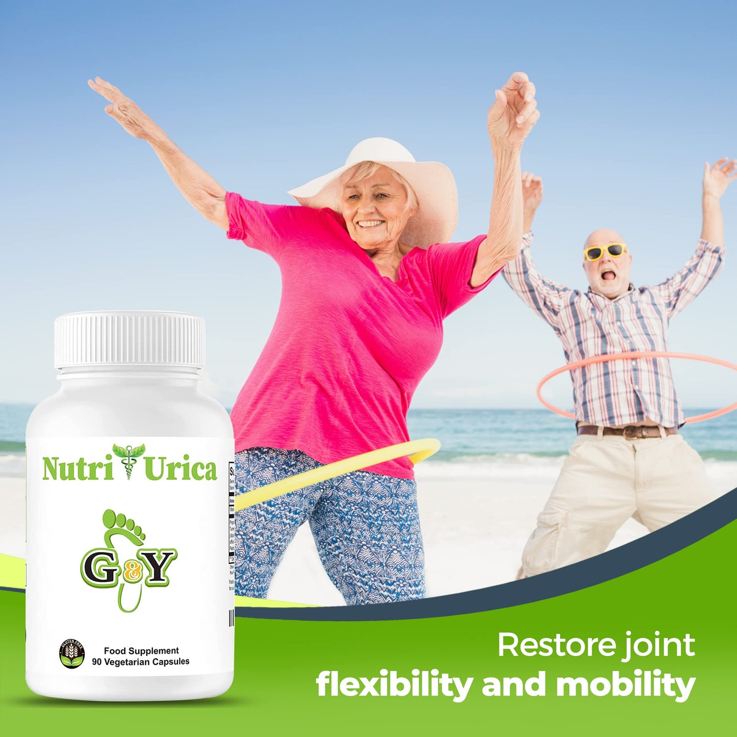 Gout and You NutriUrica - Uric Acid Support with 6 Key Ingredients - 500 mg 90 Vegetarian Capsules