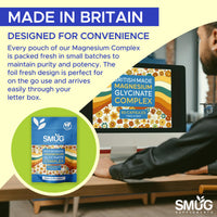 Magnesium Glycinate 5-in-1 Complex – 1850mg Blend – 347.5mg Elemental – 60 Vegan Capsules with Zinc 10mg & Vitamin B6 25mg – Made in Britain – SMUG Supplements