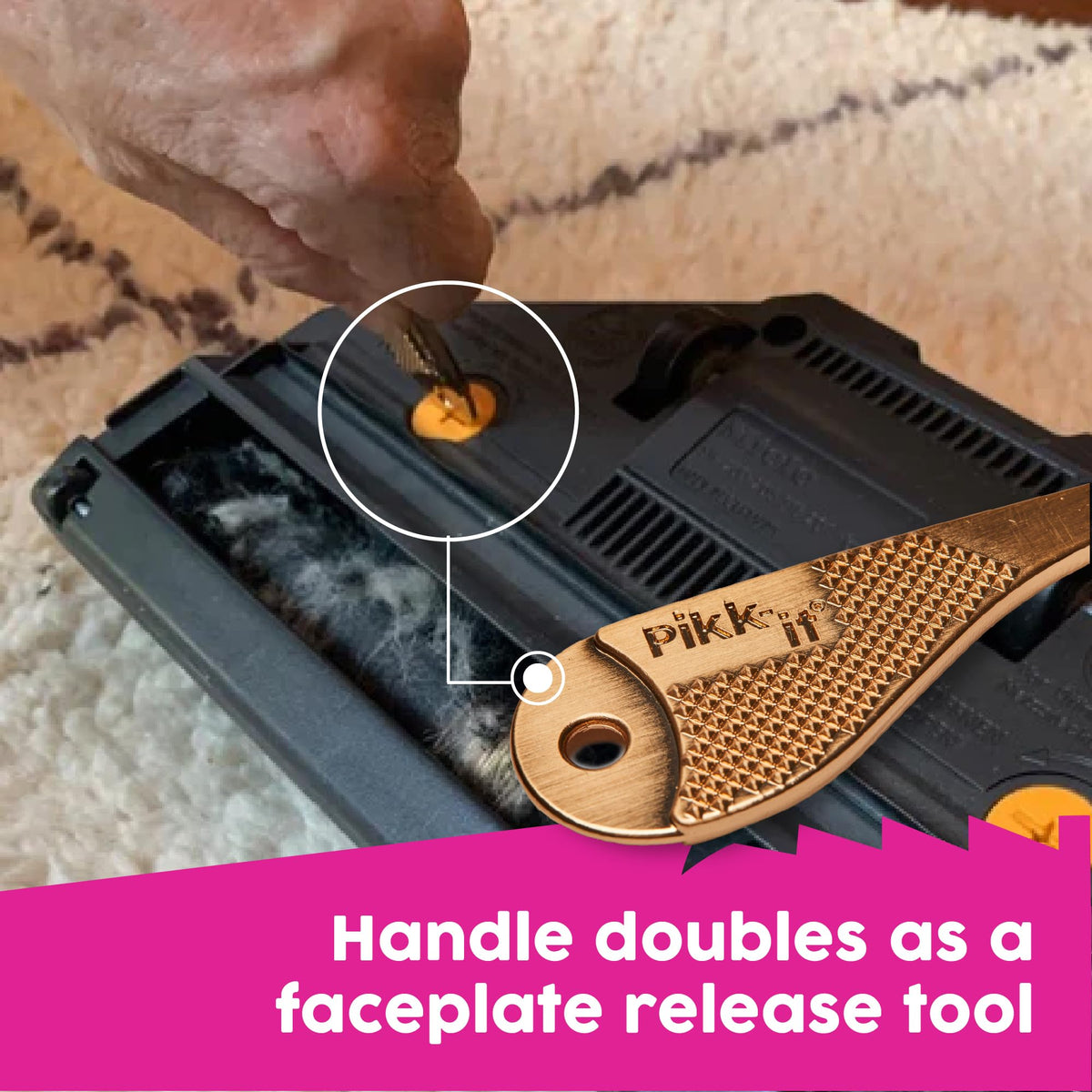 Pikk-it Pikk-It® Hair Removal Tool For Vacuum's and Hairbrushes – Easy Hairbrush Cleaning Tool – Sharp Teeth – Great Gadget to Remove Problem Pet Hair, Including Cat and Dog Shedding