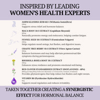 The Supplement Stack - Perimenopause & Menopause - Ashwagandha KSM-66, Maca, Fennel, Chaste Tree Berry, Red Clover & Rhodiola for Hormone Balance, Hot Flushes, Sweats & Mood Support – UK Company