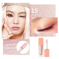 Oulac Liquid Glitter Eyeshadow - Metallic Baby Pink Eyeshadow & Eyeliner, Blendable Sparkly Eye Make-up, Crease Resistant, Non-Greasy, Vegan, 6.8g, Pink Volt (15)
