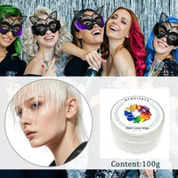HTRUIYATY Temporary White Hair Colour Wax Natural Washable Instant Hair Color Pomades Mud for Kids Adult Cosplay Halloween Party