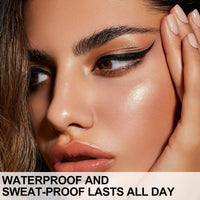 Apooliy Liquid Eyeliner with Eye Liner Stencils,Waterproof Eyeliner Pen with Slim Tip,Quick Drying,Longwearing Eye Makeup Stick,Black