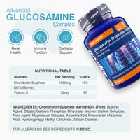 Zipvit Chondroitin Sulphate 1050mg with Vitamin C, 90 Tablets, 90% Pure Marine Chondroitin Joint Care Supplement for Women & Men