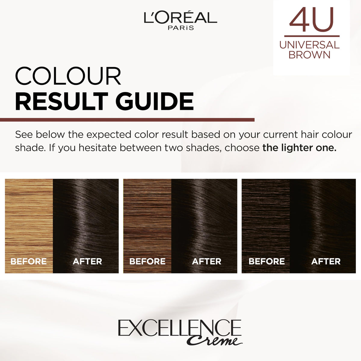 L'Oreal Paris L'Oréal Paris Excellence Universal Nudes Hair Colour, Ammonia-Free, Micro-Keratine, Triple Care, 100% Grey Coverage, Radiance Boosting, 4U Universal Brown