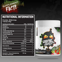 GENE BLAST Gene Blast Loaded Creatine 6g - Power, Endurance & Recovery (Blue Raz, 30 Servings)
