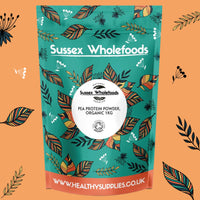 Sussex Wholefoods Organic Pea Protein Powder 500g - Plant-Based, High Protein & Ideal for Shakes & Baking