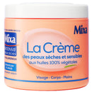Mixa Intensif - Crème Visage, Corps, Mains - Pour Peaux Sèches & Sensibles - Huiles 100% Végétales - 400 ml