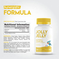 Calcium and Vitamin D3 Tapioca Gummies | 1000IU Vitamin D3 + 500mg Calcium | Immunity & Bone Health | Cotton Candy Flavour | Kosher, Halal, Non GMO | 60 Vegan Gummies.