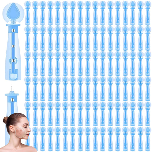 BPTZYLN 200 Pcs Pimple Needle Blackhead Blemish Remover, Milia Removal Needle Blue Tool Cyst Removal, Professional Pimple Popper Remover Tools for Clear Skin, Beauty Salon Home Sterile Needles for Cysts