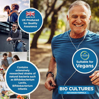 Natures Zest Bio Cultures Complex Probiotics & Prebiotics 60 Billion CFU – 6 Month Supply - Probiotics for Gut Health with Lactobacillus Rhamnosus - Probiotics for Women and Men - 180 Vegan Capsules