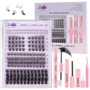 fenshine beauty Fenshine Cluster Lashes Individual Lashes Kit 3D WISPY LASH KIT 10-16mm Length DIY Eyelash Extension Individual Soft False Lashes for Personal Use at Home (4 in 1 3D WISPY LASH KIT, MIX 10-16mm)
