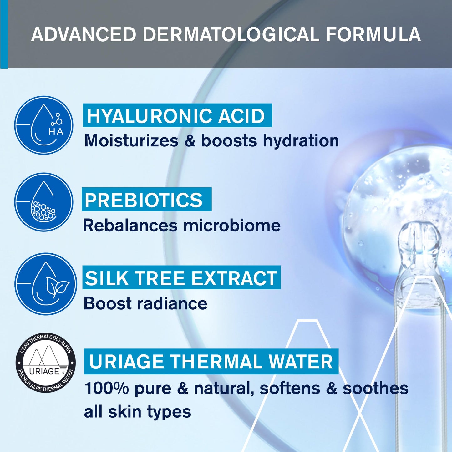 Uriage Glow up Water Essence with Hyaluronic Acid - Hydrates - Clears & Tightens Pores - Bergamot & Peach Scent - High Tolerance - 96% Ingredients of Natural Origin - 100ml