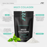 ALPHA01 Multi Collagen Protein Powder 100g - 5 Types of Food Sourced Collagen Peptides - Hydrolysed Grass Fed Bovine, Wild Caught Marine & Free-Range Chicken, Supports Joints, Skin and Nails