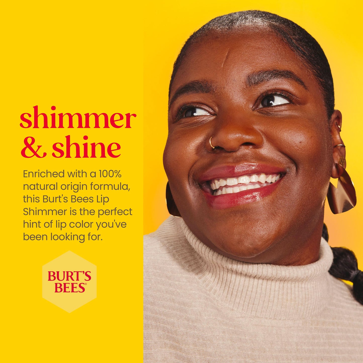 Burt's Bees 100% Natural Moisturising Lip Shimmer, Cherry - 1 Tube 1 Count (Pack of 1)