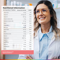 Health and Her Health & Her Multivitamin Supplement for Women Taking Hormonal Contraception - Nutrition Support for Women & Teen Girls on The Pill - 3 Month Supply, 180 Tablets - Vegetarian & Gluten Free