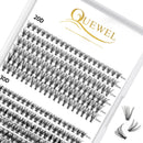 240Pcs Individual Lashes QUEWEL Cluster Lashes Individual Lash Extension 20D+30D D Curl Lashes Cluster DIY Look Like Eyelash Extensions Mix8-14mm at Home(20D+30D 0.07D MIX8-14mm)