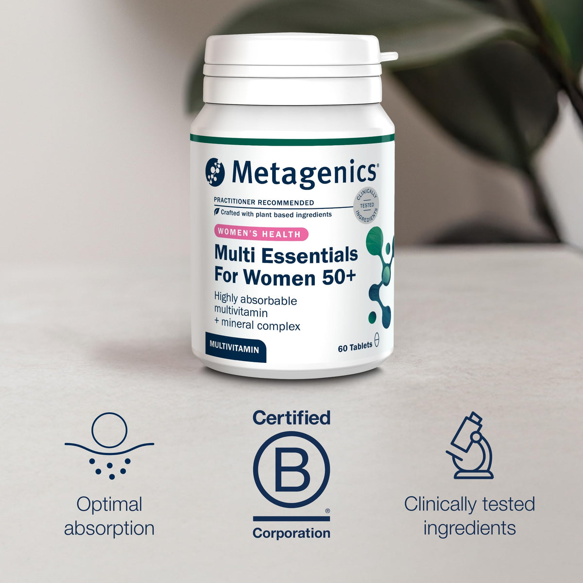 Metagenics Multi Essentials for Women 50+ - Multivitamin and Mineral Formula with Botanicals - 60 Tablets