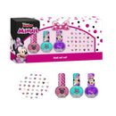 Minnie Mouse Nail Art Set for Girls - Complete Nail Decoration Kit with 3 Nail Polishes (Pink, Purple, Sky Blue), Nail Stickers, - Best Gift for Kids Aged 3+